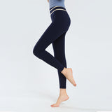Nude beautiful waist yoga pants stitching seamless stretch beam ankle-length pants hip-lifting running fitness clothes