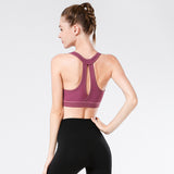 Beautiful back sports shockproof bra, sports underwear, nude yoga wear, no steel ring, gather seamless vest