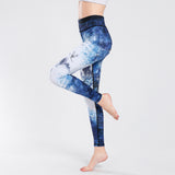 Nine-point small feet fitness pants women's digital printing hip-lifting sports pants yoga pants