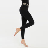 Nude beautiful waist yoga pants stitching seamless stretch beam ankle-length pants hip-lifting running fitness clothes
