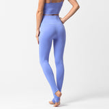 Pure color nylon yoga pants spring and summer hip-lifting gym clothes sports tight high waist cropped pants