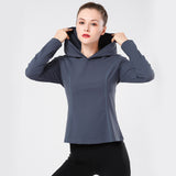 Anti-static sports jacket Slim-fit hooded jacket Outdoor running yoga workout clothes