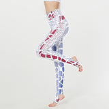 Step-on-the-foot printed yoga pants women's high-waist tight-fitting sports pants outdoor leisure fitness trousers