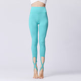 Yoga fitness running quick-drying trousers strap tight sports pants moisture wicking peach buttocks