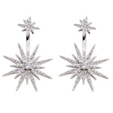 925 silver needle five-pointed star earrings long earrings simple trendy earrings without pierced ear clips