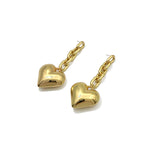 Simple metallic love earrings, long wild design, thin face, atmospheric earrings, women