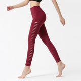Sports hip-lifting yoga pants side hollow hip-lifting fitness running pants