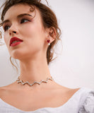 Short wave shape necklace necklace, fresh and simple short clavicle chain