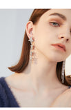 Long asymmetrical niche design earrings five-pointed star faux pearl tassel earrings women