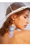 Transparent ring sequins exaggerated bungee earrings personality trendy ear hooks