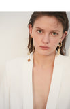 Asymmetrical earrings female disc baroque retro style simple earrings