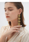 Retro circle earrings temperament personality trendy ear ring wild ring exaggerated tassel earrings