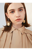 Geometric design sense acrylic baroque head square earrings simple temperament wild earrings