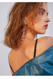 Letter Hipster Earrings Exaggerated Long Earrings Simple Wild 925 Silver Pin Earrings