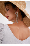 925 Silver Needle Faux Rhinestone Tassel Earrings Long Earrings Exaggerated Personality Earrings Earrings