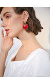 Love stud earrings trendy personality earrings simple and compact peach heart earrings