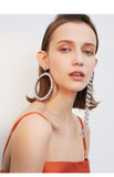 Fashion temperament circle earrings simple exaggerated round long tassel earrings earrings