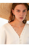 Vintage golden birdcage earrings long fashion hollow stud earrings