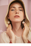 Temperament and personality wild simple faux pearl earrings