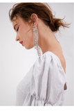 925 Silver Needle Faux Rhinestone Tassel Earrings Long Earrings Exaggerated Personality Earrings Earrings