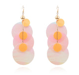 Transparent ring sequins exaggerated bungee earrings personality trendy ear hooks