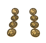 Retro circle earrings temperament personality trendy ear ring wild ring exaggerated tassel earrings