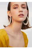 Artificial pearl earrings temperament net red personality wild earrings circle earrings geometric trendy earrings