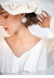Round ball small and simple temperament earrings personality wild earrings pearl earrings