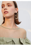 Hollow artificial pearl earrings retro beauty head earrings temperament personality exaggerated wild earrings