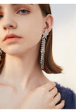 Long asymmetrical niche design earrings five-pointed star faux pearl tassel earrings women