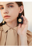 Geometric design sense acrylic baroque head square earrings simple temperament wild earrings