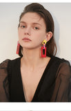 Mori Log Earrings Net Red Red Pendant Earrings Fashion Simple Earrings