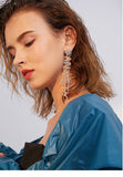 Letter Hipster Earrings Exaggerated Long Earrings Simple Wild 925 Silver Pin Earrings