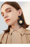 Geometric design sense acrylic baroque head square earrings simple temperament wild earrings
