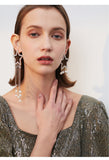 Exaggerated atmosphere new asymmetrical five-pointed star earrings temperament personality long tassel pendant earrings