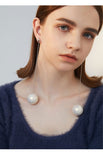 Artificial pearl tassel earrings long exaggerated atmosphere earrings fashion trend personalized ear jewelry