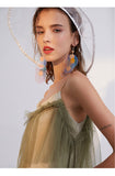 Transparent ring sequins exaggerated bungee earrings personality trendy ear hooks
