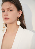 Asymmetrical earrings female disc baroque retro style simple earrings