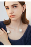 Artificial pearl tassel earrings long exaggerated atmosphere earrings fashion trend personalized ear jewelry