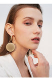 Cold wind golden earrings earrings temperament long round earrings simple retro wild earrings