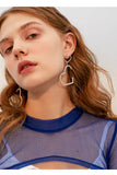 Love Silver Needle Earrings Temperament Long Pendant Personality Simple Earrings Peach Heart Earrings