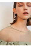 Hollow artificial pearl earrings retro beauty head earrings temperament personality exaggerated wild earrings