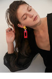 Mori Log Earrings Net Red Red Pendant Earrings Fashion Simple Earrings