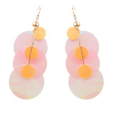 Transparent ring sequins exaggerated bungee earrings personality trendy ear hooks