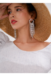 925 Silver Needle Faux Rhinestone Tassel Earrings Long Earrings Exaggerated Personality Earrings Earrings