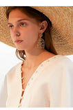 Vintage golden birdcage earrings long fashion hollow stud earrings