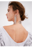 925 Silver Needle Faux Rhinestone Tassel Earrings Long Earrings Exaggerated Personality Earrings Earrings