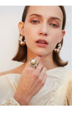Artificial pearl simple and elegant temperament ring fashion exaggerated net red atmospheric index finger ring