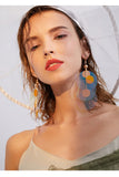Transparent ring sequins exaggerated bungee earrings personality trendy ear hooks