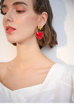Love stud earrings trendy personality earrings simple and compact peach heart earrings